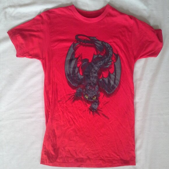Toothless Junior's Shirt - Red sz S - How to Train Your Dragon - Picture 1 of 4